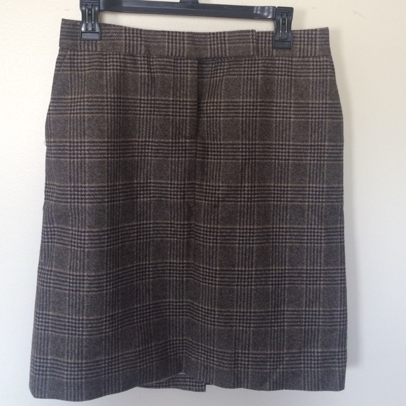 Plaid Wool Jcrew Skirt