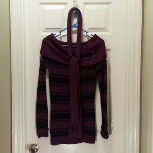 Copper Key Maroon and Black Sweater