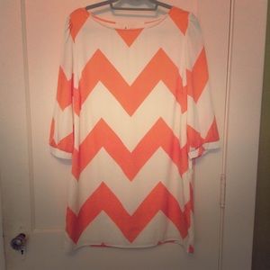 Coral Chevron Dress