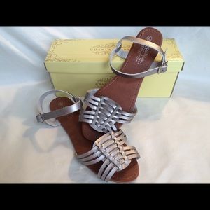 Charles Albert Silver Huarache Sandal