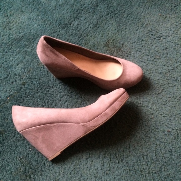 Beige Suede Wedges