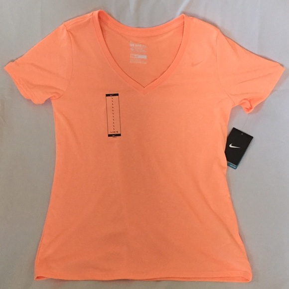 NWT Nike Dri fit vneck t-shirt Orange/peach