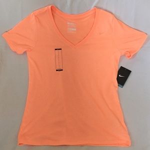 NWT Nike Dri fit vneck t-shirt Orange/peach