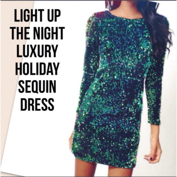Green sequined dress