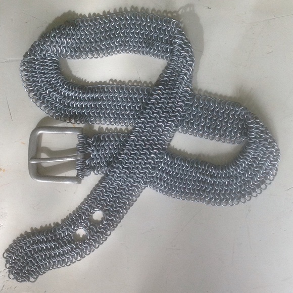 Silver metal Chain mail belt