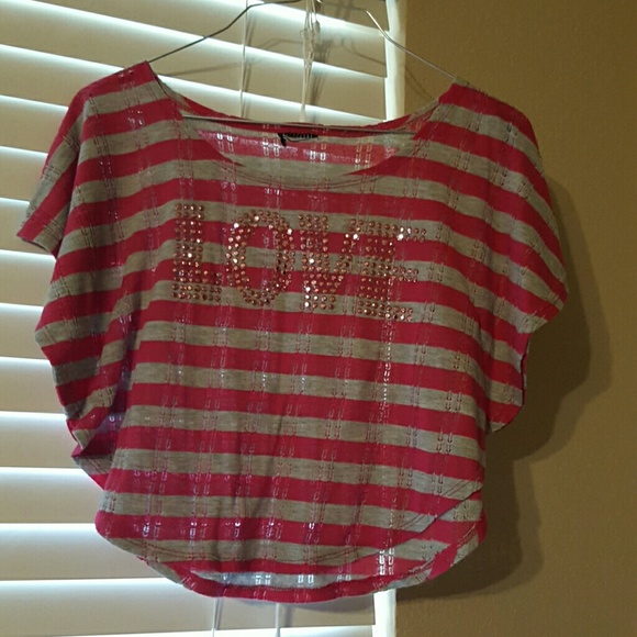 Pink/Gray crop top