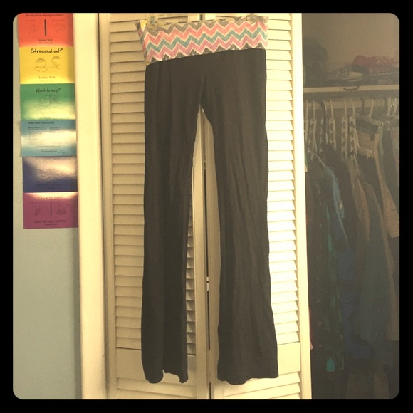 Black Bootcut Joe Boxer Yoga Pants with Chevron