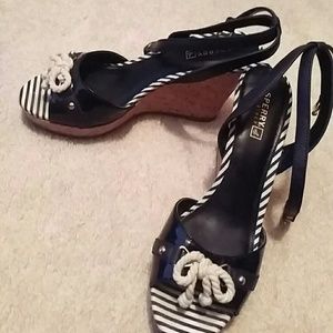 Striped Sperry Wedges