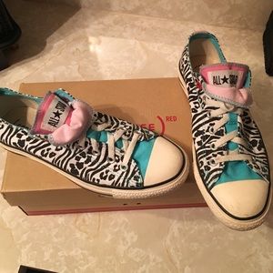 Custom Converse black zebra print