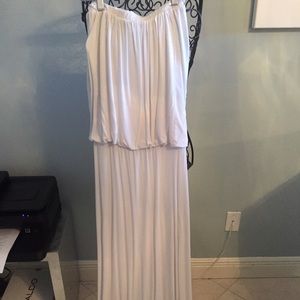 White strapless maxi dress