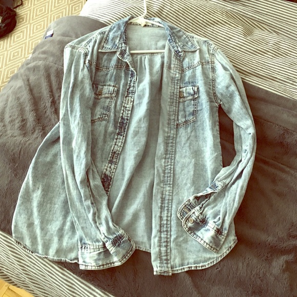 Acid wash jean shirt