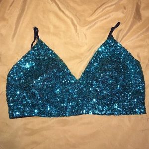 Never worn turquoise sparkle bralette