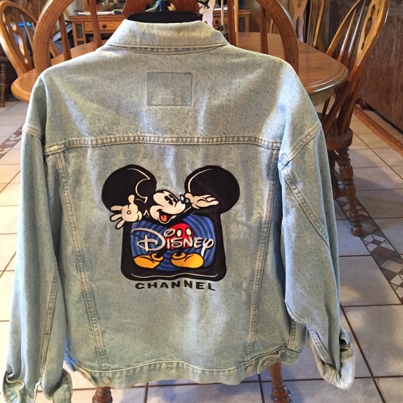 Large jean jacket with Disney Channel embroidery