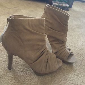 Suede heeled booties