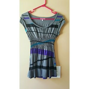 Striped short sleeve top