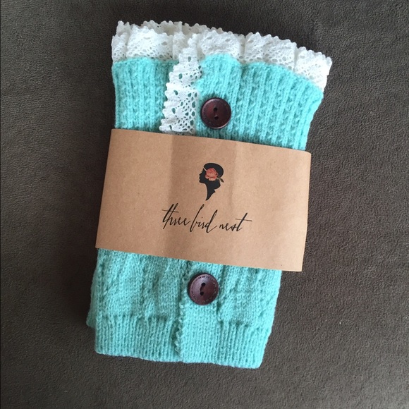 Three Bird Nest Accessories - Last pair! Mint boot cuffs