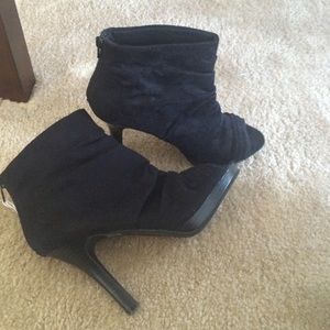 Suede heeled booties