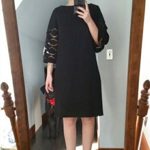 Vintage 1960's LBD with mesh scalloped sleeves!!!! Vintage 1960's LBD with mesh scalloped sleeves!!!!