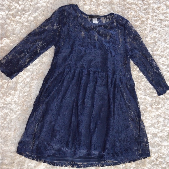 Boutique Top - Navy Blue Lace w/ Cami