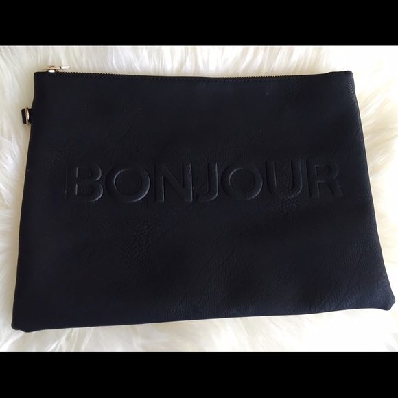 Francesca's black and white clutch