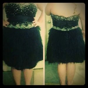 Black and silver prom dress