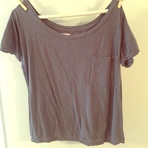 Gray off shoulder top