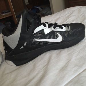 Black and grey basketball shoes