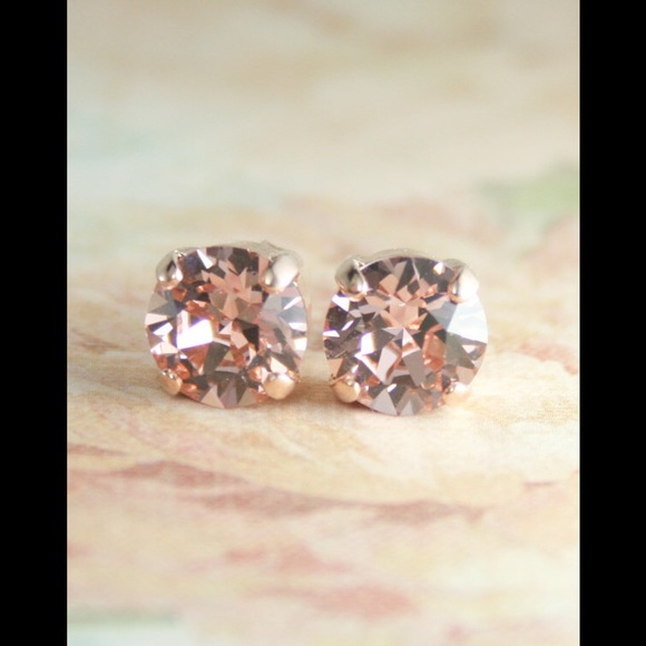 Blush crystal/rose gold earrings NWT
