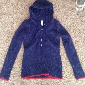 Patagonia Ranchito Blue Hooded Merino Wool Sweater