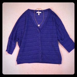 Cropped Royal Blue Button Sweater
