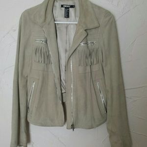 Suede jacket with fringe