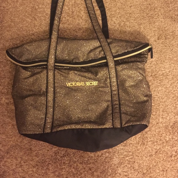 Victoria secret gold glitter bag