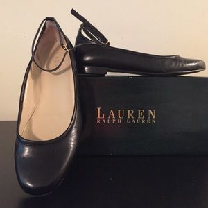 Lauren Ballet Flats with Ankle Strap