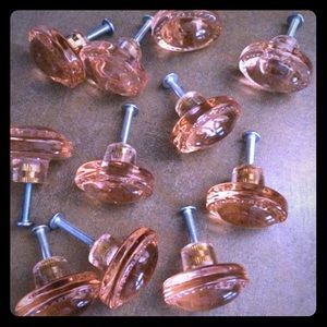 pink oval glass drawer knobs