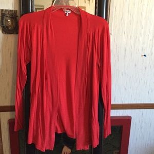 Red cardigan