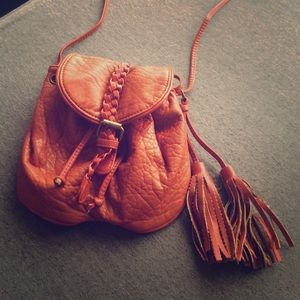RESERVED Fringed leather side bag