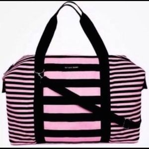 Pink and black Victoria Secret travel bag