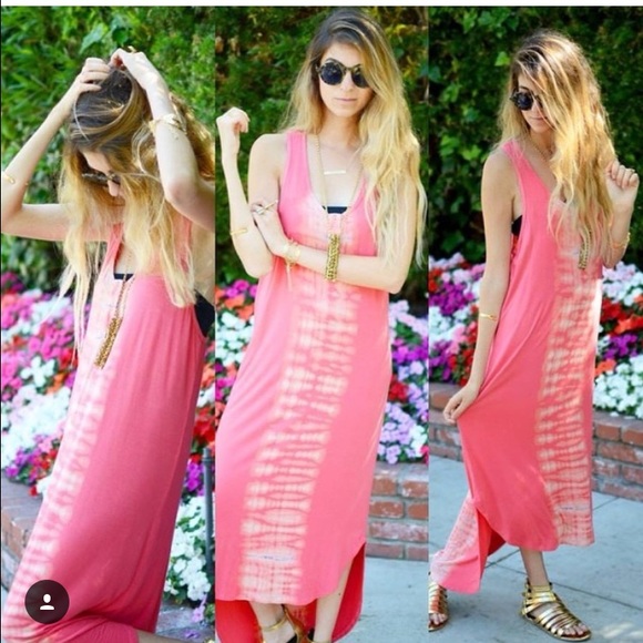 Gypsy05 red tie-dye maxi dress