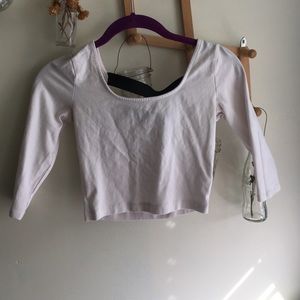 White 3/4 sleeve crop top