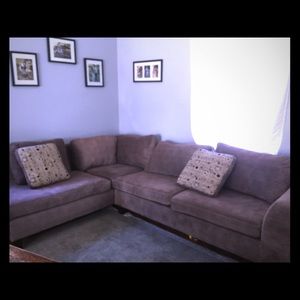 Sectional grey/brown soft microfiber $600