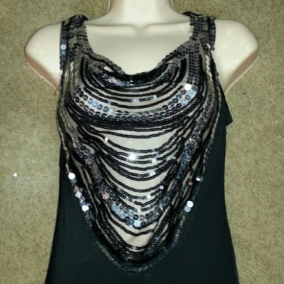 Sexy Form Fitting Maxi Tank Black Dress L