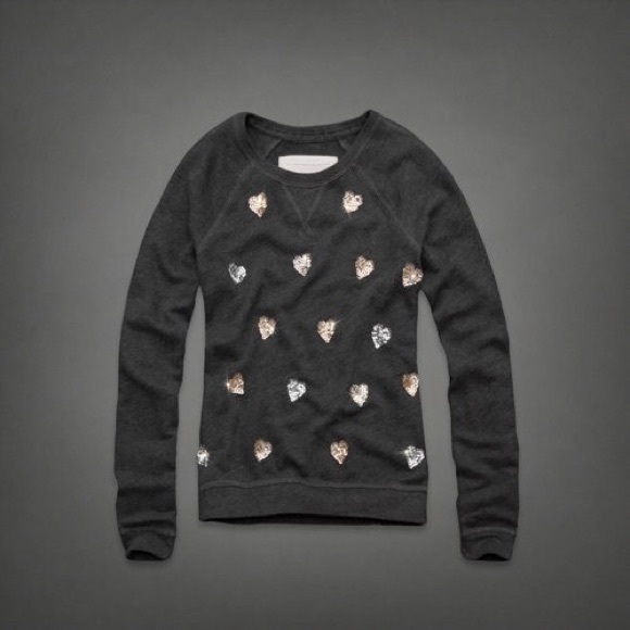 Abercrombie & Fitch Sweaters - Abercrombie Sequin Hearts Sweatshirt