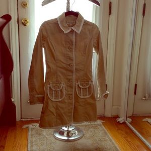 Tommy Jeans Khaki White Trim Trench Coat Small