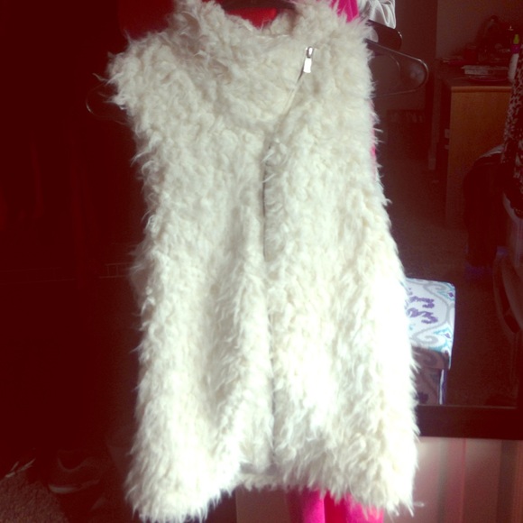 Faux lamb fur vest