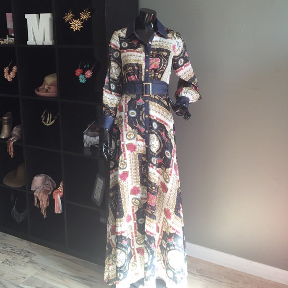 Multi Dress with Jean Cuff