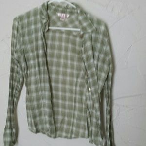 Plaid green button up