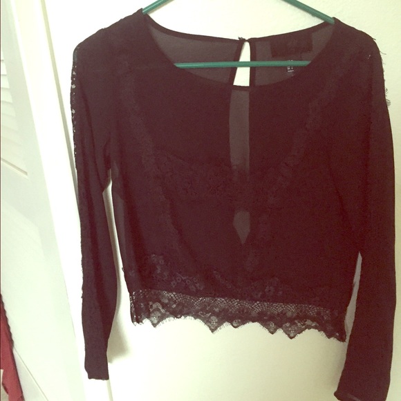 Sheer black lace blouse