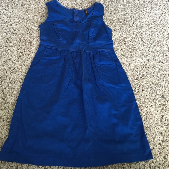 Blue dress.