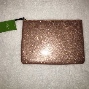Pink glitter Kate spade pouch or clutch
