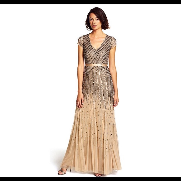 Adrianna Papell Sequined Prom Dress